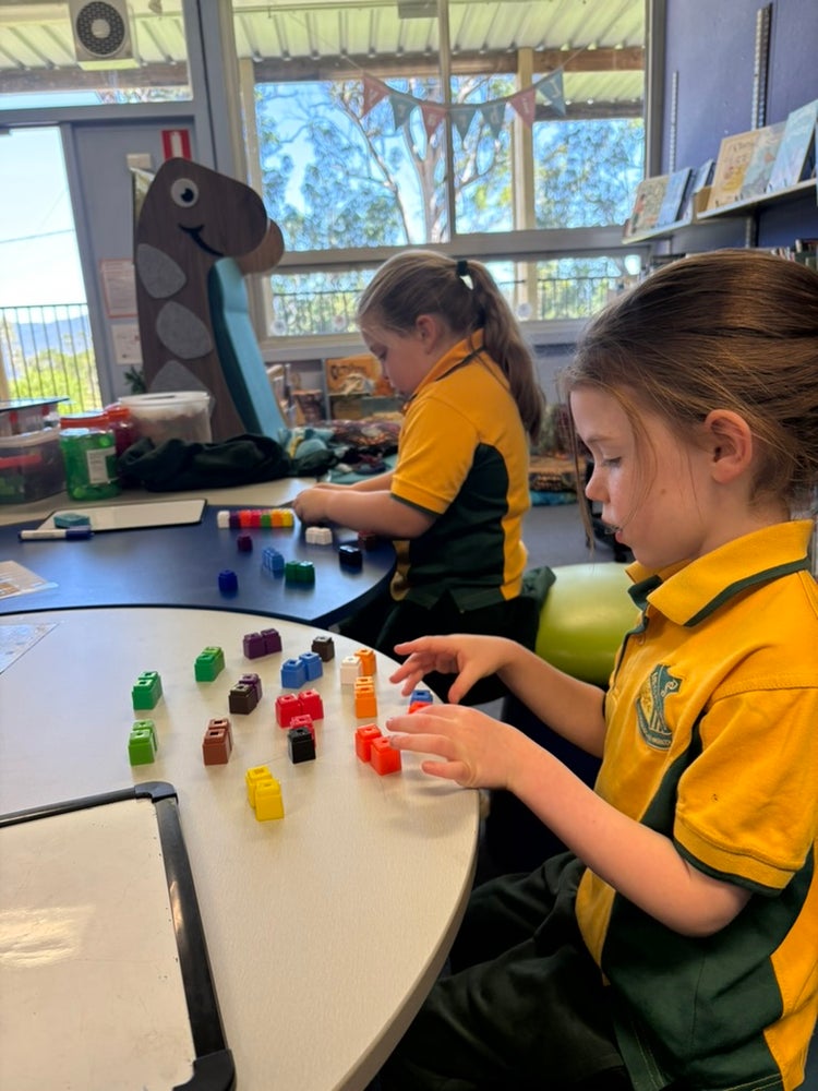 students working in library