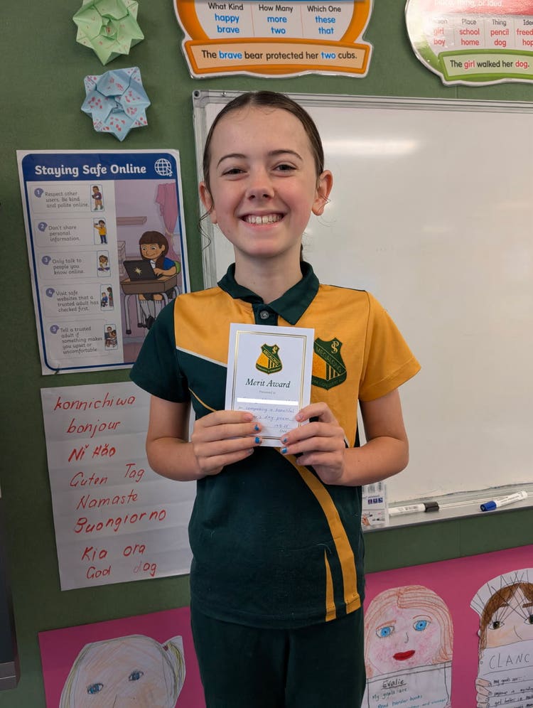 student with an award