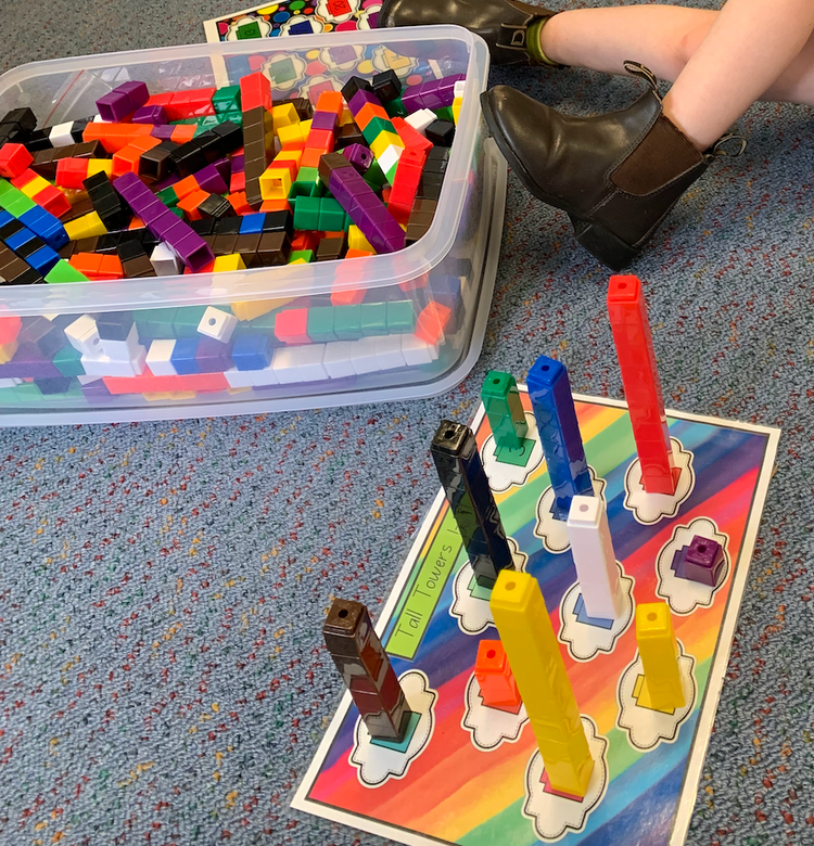 Number blocks stacked