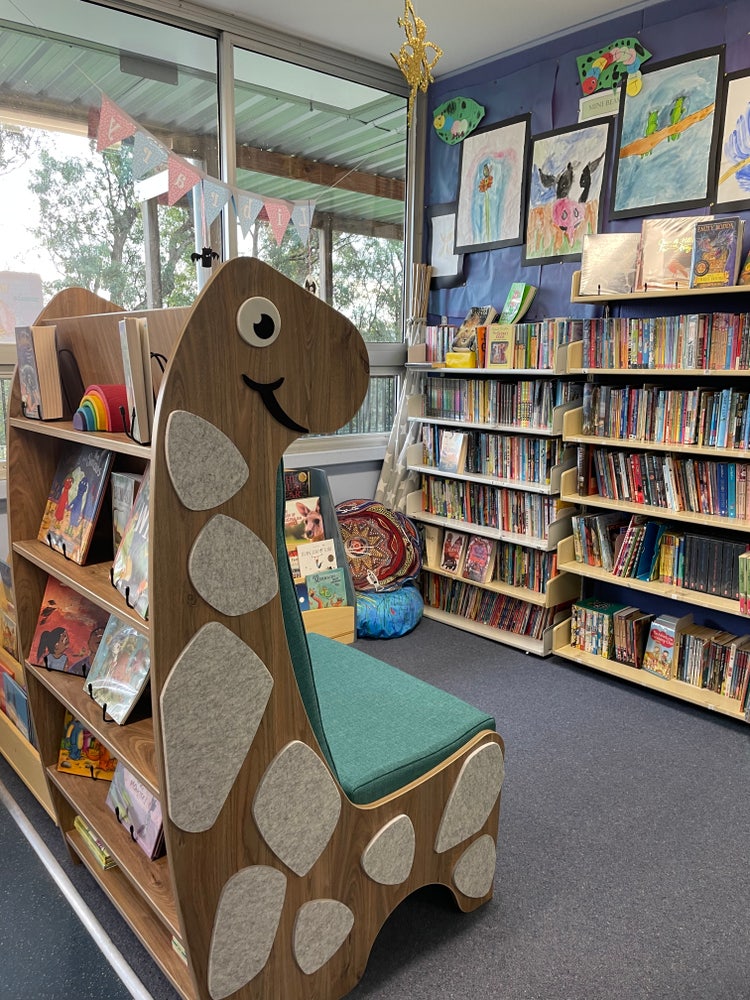 bright colourful library